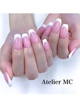アトリエ エムシー 新富町(Atelier MC)/ワンカラー+フレンチネイル