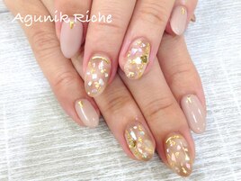 【ホワイトべっ甲ネイル】