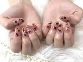 ハートいっぱいホロネイル
