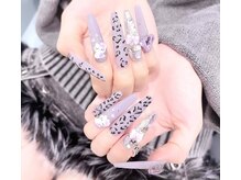 プティネイル 池袋(Puty Nail)/ラベンダーレオパードネイル