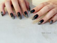 ネイル ドゥ 岡山駅前店(Nail Doux)/ブラックマグネットフレンチ