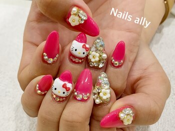 ネイルズアリー 立川店(Nails ally)/キャラクターネイル×フラワー