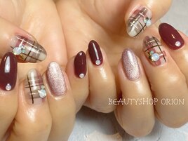 ワンカラー＆チェックネイル☆