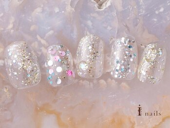 アイネイルズ 吉祥寺店(I nails)/クリアキラキラホログラム