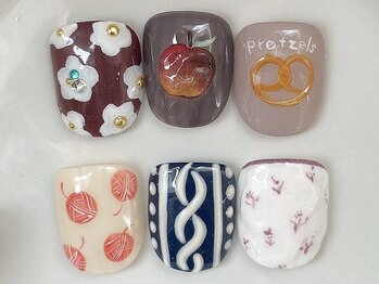 カラ ネイル 中津店(calla nail)/冬フットデザイン