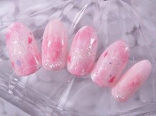 ラテネイル(Latte Nail)/桜ガーリーネイル
