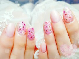 押し花ネイル♪ピンク