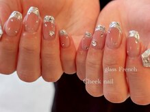 アルティノ ネイル ガーデン(altino nail garden)/ガラスフレンチ/チークネイル