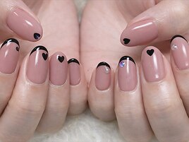 〇シックな細フレンチｘハート