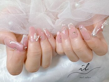 イル 神戸店/ガラスフレンチネイル