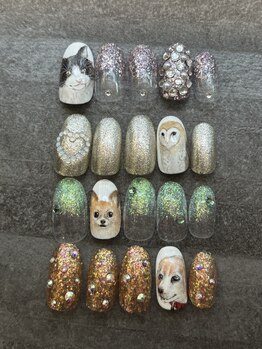 プロエムの写真/こだわり派のあなたに☆コミック風キャラネイル1本＋ワンカラーorグラデーション(ストーン乗せ放題)¥10,500