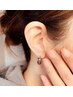 【耳つぼ＋パラジェル】耳つぼジュエリー10粒とワンポイント付シフォンカラー