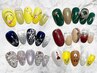 【オフ無】ケア付　ジェルネイル　アート4本　￥5400／アート10本　￥6100