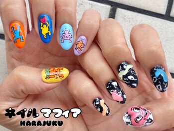 ネイルマフィア 原宿(NAIL MAFIA)/左右非対称盛りネイル