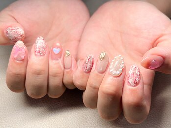 ヴィオラ(VIOLA)/ピンク/ツイード/パーツアート