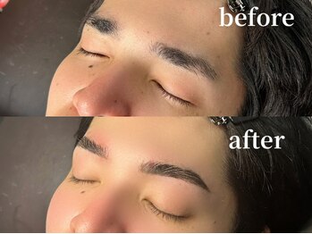 エムズアイブロウ 難波店(M’sアイブロウ)/メンズHBL☆before→After #眉毛