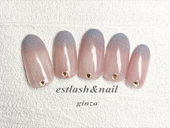エストラッシュアンドネイル 銀座店(est lash&nail)/水色グラデマグネットネイル