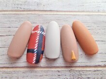 ブランロール 中目黒店(Blanl'or)/マットなチェック柄ネイル