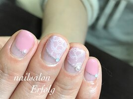 ピンク×レースnail/初回8500円