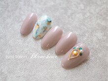 ネイルサロン ブランシュール(Nail Salon Blancheur)/くすみピンクの大理石風ネイル