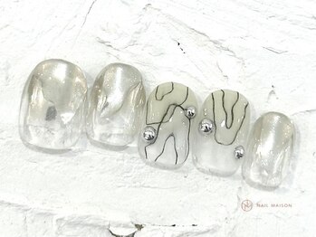 ネイルメゾン 池袋店(NAIL MAISON)/シルバーニュアンス¥5800