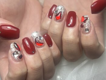 ジョアネイル(JOA Nail)/赤/ストーン/キラキラ
