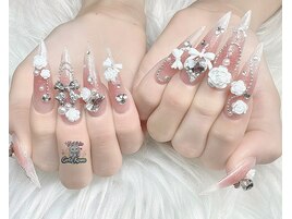 ワンホンネイル、リボンネイル