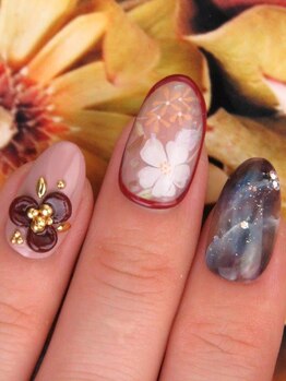 カラーズ 浜松店(colors)/ブラウンアソートネイル(*^^*)