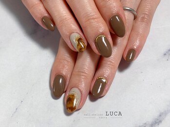 ネイルアトリエルカ(nail atelier LUCA)/M-494 大人上品べっ甲ネイル
