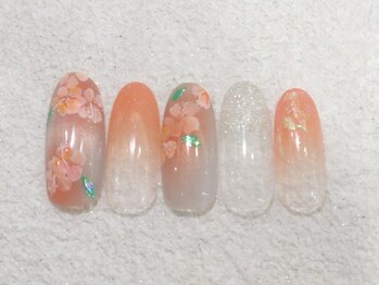 リノ ネイル(Rino nail)/７月の新作　ハイビスカス 707b3