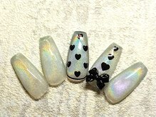 仙殊/ハートドットリボンネイル
