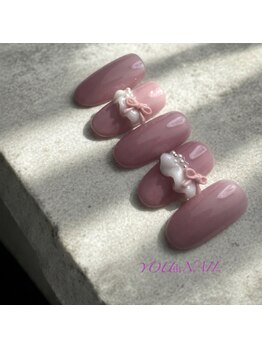 ユウネイル(YOU由NAIL)/バレエコア×立体リボンネイル