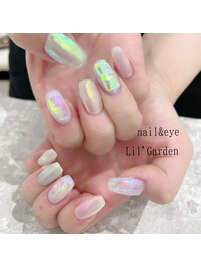 ギラギラ×ちゅるん氷ネイル