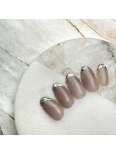 エトワールビューティー(ETOILE BEAUTY)/ミラーフレンチ/秋ネイル