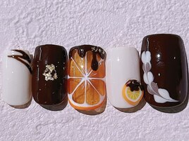 オレンジチョコネイル