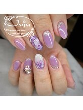 ジュジュ(Juju)/エアジェルで紫陽花ネイル