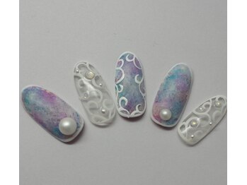 ネイルサロンシャネイル/タイダイ柄