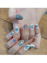 アトリエ ツメ(atelier TsuMe)/初夏　梅雨　海　水滴ネイル