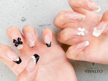 ワールド ビューティ ヴィヴァルト 宝塚店(WORLD BEAUTY VIVALTO)/フレンチネイル/リボン