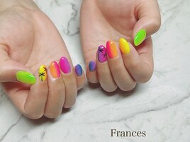 ネオン縦グラ＆ヤシの木