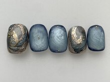 アイネイルズ 池袋店(I-nails)/ブルーうねうねインク