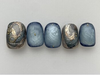 アイネイルズ 池袋店(I-nails)/ブルーうねうねインク