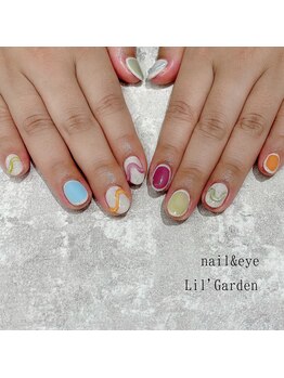 リルガーデン 新宿南口(Lil' Garden)/カラフルうねうねネイル