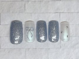 リボン　ぷっくり　キラキラ