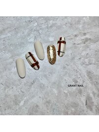 マットチェックネイル☆竹川施術