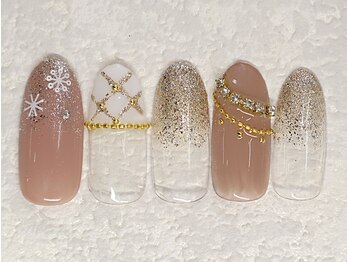 リノ ネイル(Rino nail)/11月新作 雪ネイル 711i2