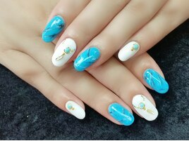 ターコイズネイル＆フェザー