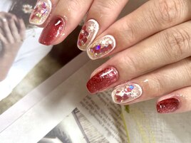 冬ハートガーリーネイル