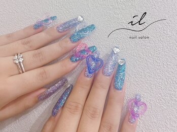 イル 神戸店/ハート×フラッシュネイル