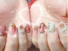 ハッピービューティー(Happy Beauty)/手書きローズネイル